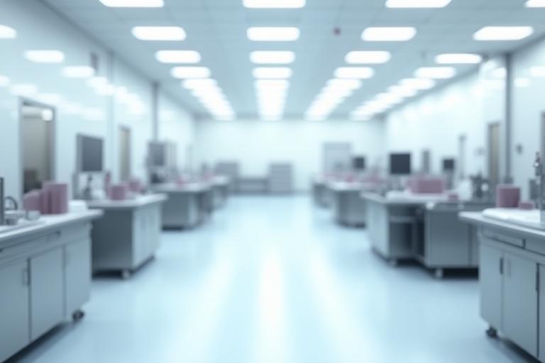 Modern cosmetic manufacturing facility interior